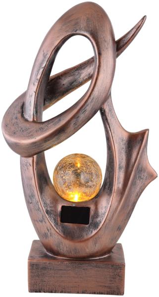 LED Solar Gartenlampe, Crackle Glas, bronze, wetterfest