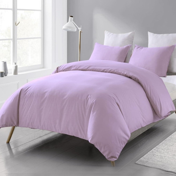 Bettwäsche Mikrofaser 200x200 Lavendel Lila - Bettbezug Kissenbezug 80x80