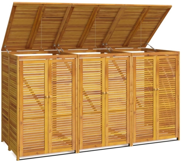 vidaXL Mülltonnenbox für 3 Tonnen 210x89x117 cm Massivholz Akazie 3155240