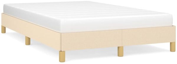 Einzelbettgestell Design für Erwachsene ohne Matratze Creme 120x200 cm Stoff d4300e