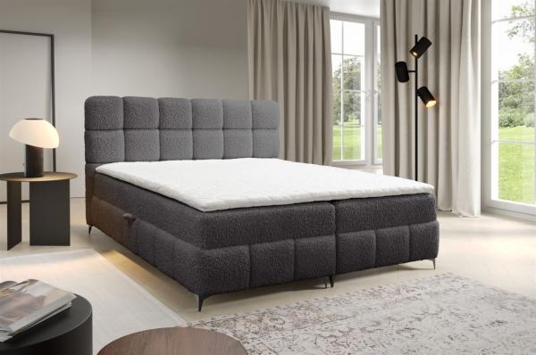 Boxspringbett Bett Schlafzimmerbett SOPHIE 200x200cm Stoff Rolf Anthrazit