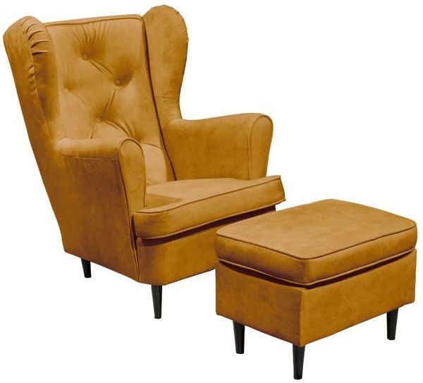 ED Exciting Design Sessel Tormund |Velours Salvador |optional mit Hocker