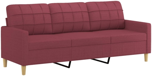 vidaXL 3-Sitzer-Sofa Weinrot 180 cm Stoff 359105