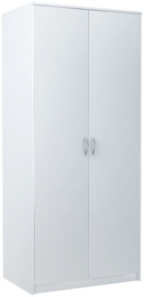 Home Collective Garderobenschrank Kleiderschrank mit 2 Türen, 1 Kleiderstange, 1 Einlegeboden 85 cm breit Schrank matte Oberfläche, aus laminierter Platte Weiß