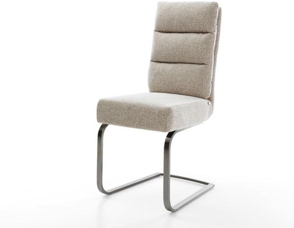 Freischwinger Pela-Flex Webstoff Soft Beige Freischwinger flach Graphit Taschenfederkern