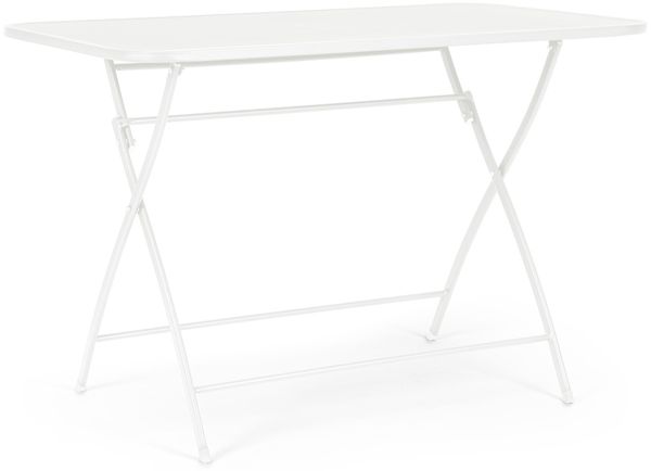 Gartenesstisch Novony aus Metall, klassisch, klappbar, weiß, für 2–4 Personen, outdoor geeignet