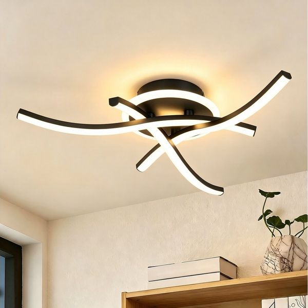 BlingBin Deckenleuchte LED Deckenlampe 21W, 3000K/4500K/6500K, LED Lampe 2100lm, Innenbeleuchtung, LED fest integriert, warmweiß, Naturweiß, Kaltweiß, Wohnzimmerlampe mit Memory Funktion für Schlafzimmer, Büro, Küche& Flur