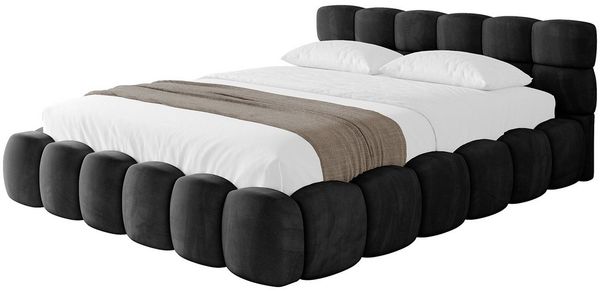ALTDECOR Polsterbett LEYA-v1 (Polsterbett mit Bettkasten und Lattenrost, Boxbett ohne Matratze), Doppelbett mit Stauraum, Bett mit Kopfteil