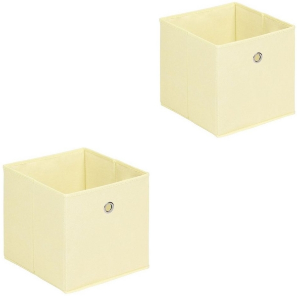 IDIMEX Aufbewahrungsbox ELA (Set), Aufbewahrungsboxen im 2er Set, Regalboxen mit Griff 27x27cm beige