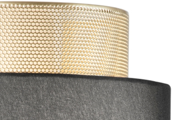 LED Wandlampe Metall Gold mit Stoffblende Schwarz, Breite 25cm Bild 5