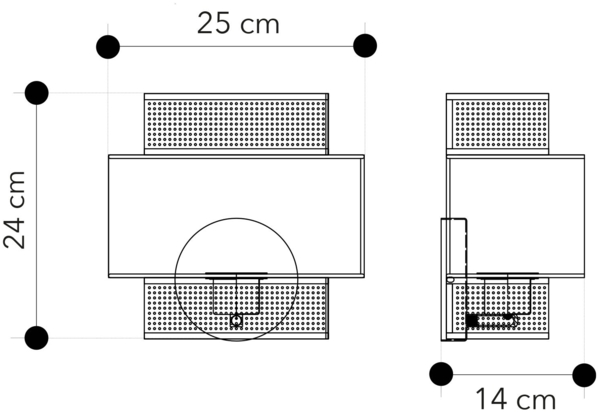 LED Wandlampe Metall Gold mit Stoffblende Schwarz, Breite 25cm Bild 6