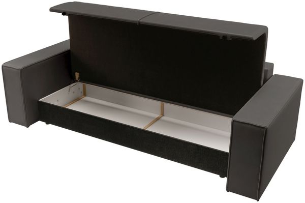 Selsey 'Farese Cuero' Schlafsofa 3-Sitzer mit Bettkasten, Kunstleder, Dunkelgrau Bild 8