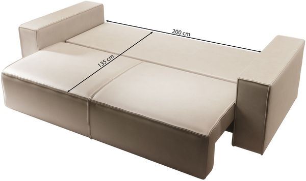 Selsey 'Farese Cuero' Schlafsofa 3-Sitzer mit Bettkasten, Kunstleder, Dunkelgrau Bild 7