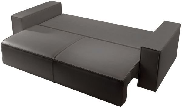 Selsey 'Farese Cuero' Schlafsofa 3-Sitzer mit Bettkasten, Kunstleder, Dunkelgrau Bild 4