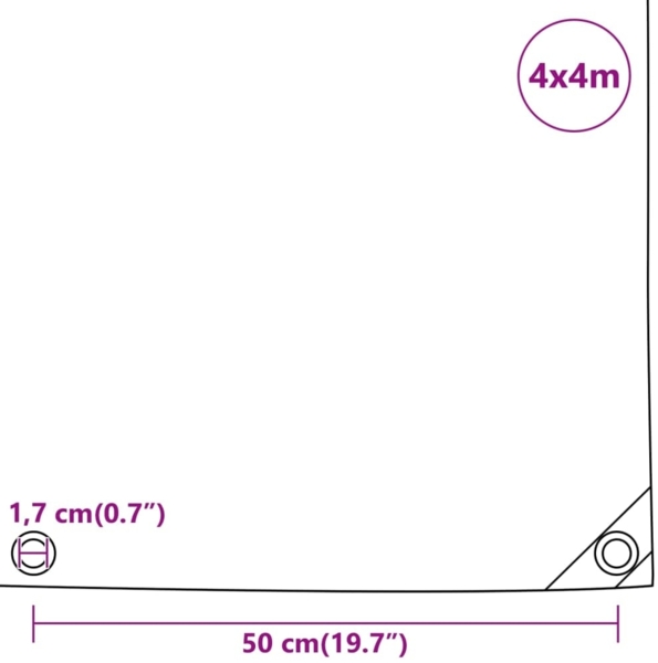 vidaXL Abdeckplane Anthrazit 4x4 m 650 g/m² 156087 Bild 9