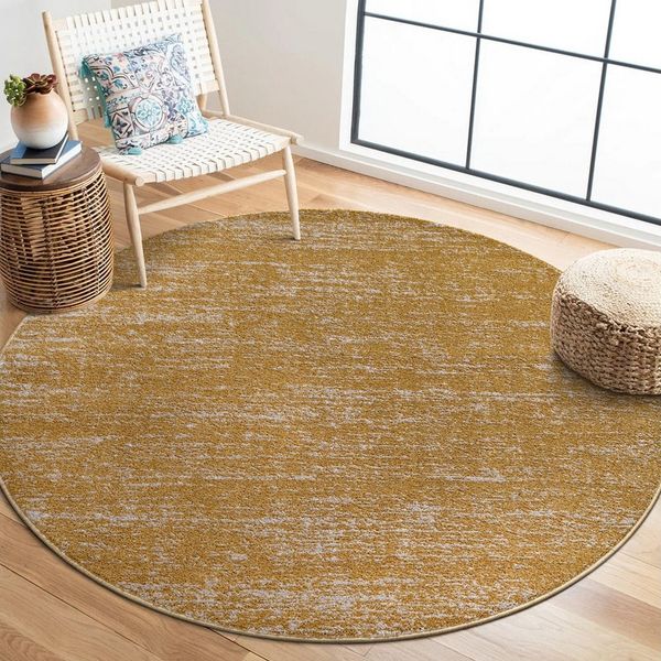 Sanat Teppich Oslo, rund, Höhe: 10 mm, Kurzflor, Wohnzimmer, Schlafzimmer, fussbodenheizungsgeeignet