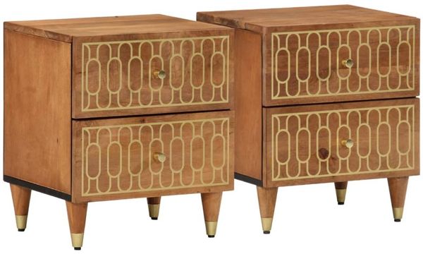vidaXL Nachttische 2 Stk. 40x33x46 cm Massivholz Mango 358283