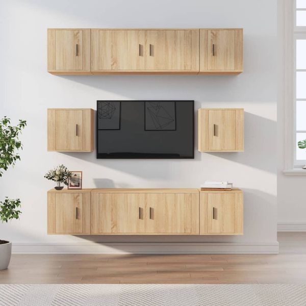 vidaXL 8-tlg. TV-Schrank-Set Sonoma-Eiche Holzwerkstoff 3188673