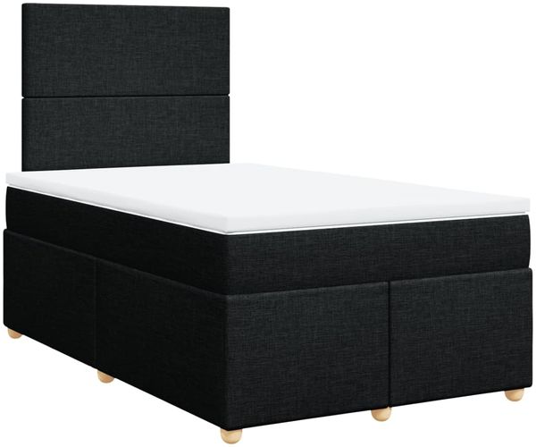 vidaXL Boxspringbett mit Matratze Schwarz 120x200 cm Stoff 3293542 Bild 3