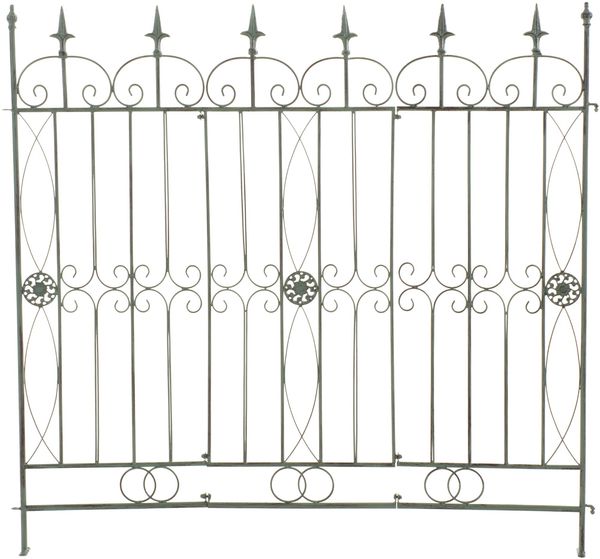 CLP Gartenzaun Mangold Eisen Steckzaun Landhausstil Rankzaun Garten Terrasse,antik-grün