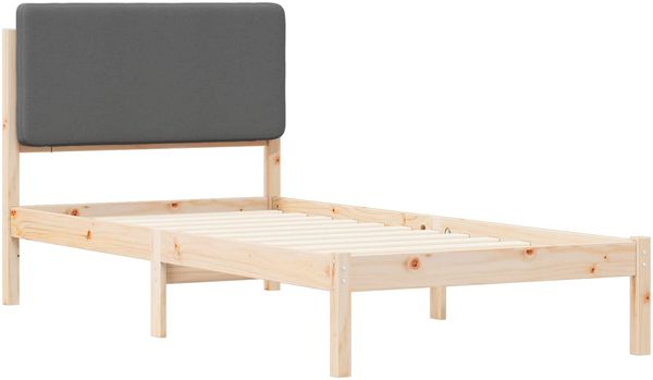 vidaXL Bettgestell mit gepolstertem Kopfteil Dunkelgrau 80 x 200 cm 877940 Bild 4