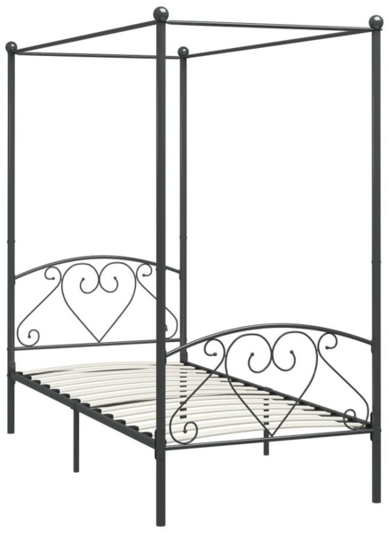vidaXL Himmelbett-Gestell Grau Metall 100x200 cm [284441]