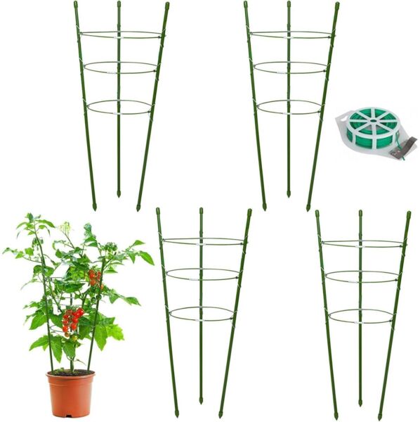 Rankhilfe 4 Stück 45 cm Tomaten Einstellbar Gurken für Salatgurken