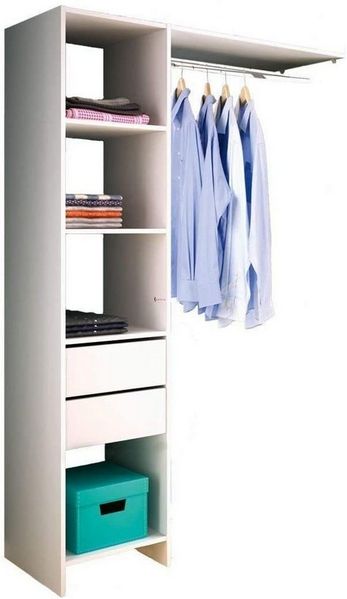habeig Kleiderschrank Schrank begehbar offen Regal weiß 187x160x40cm 187cm hoch