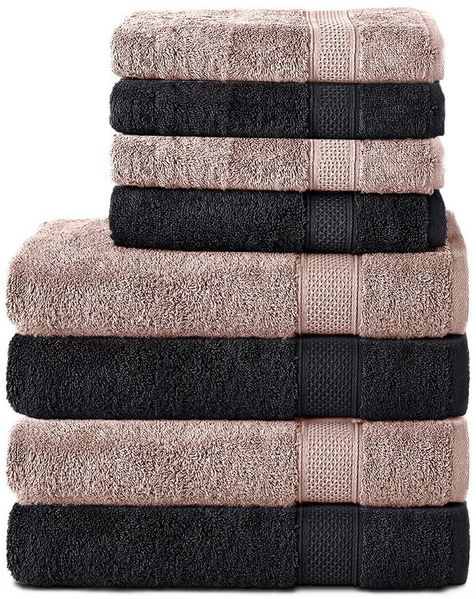 Komfortec Handtuch Set aus 100% Baumwolle, 4 Handtücher 50x100 cm und 4 Badetücher 70x140 cm, Frottee (Packung, 8-St), Duschtücher & Badehandtuch, Weich, Towel, Groß