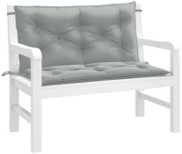 vidaXL Gartenbank-Auflagen 2 Stk. Melange Hellgrau 100x50x7 cm Stoff 4002586