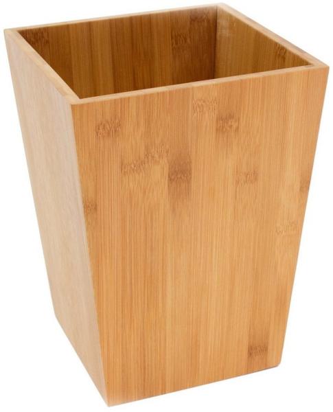 MSV Abfalleimer Papierkorb Bambus - 10 Liter - 26,5 x 20 x 20 cm