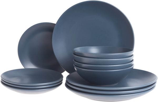 Tafelservice 18-teilig VIVANI Steinzeug Blau