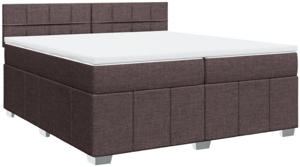 vidaXL Boxspringbett mit Matratze Dunkelbraun 200x200 cm Stoff 3287178