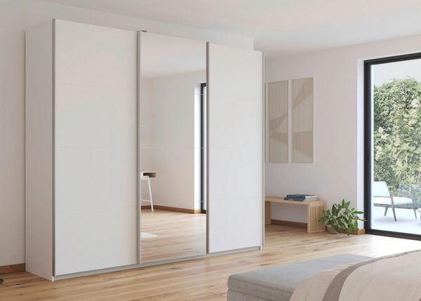rauch Schwebetürenschrank Kleiderschrank Schrank Garderobe KULMBACH in 2 Höhen erhältlich, mit Metallgriffleisten MADE IN GERMANY Bild 2