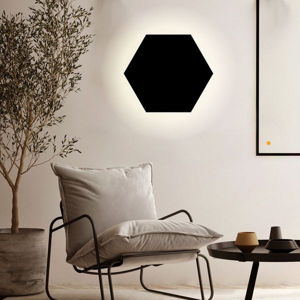 s.luce Hive indirekte LED Wandleuchte Schwarz Ø 45cm