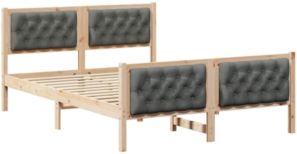 vidaXL Bettrahmen Dunkelgrau 150 x 200 cm Massives Kiefernholz 3394284