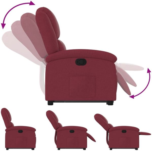 vidaXL Relaxsessel mit Aufstehhilfe Weinrot Stoff 3204167 Bild 7