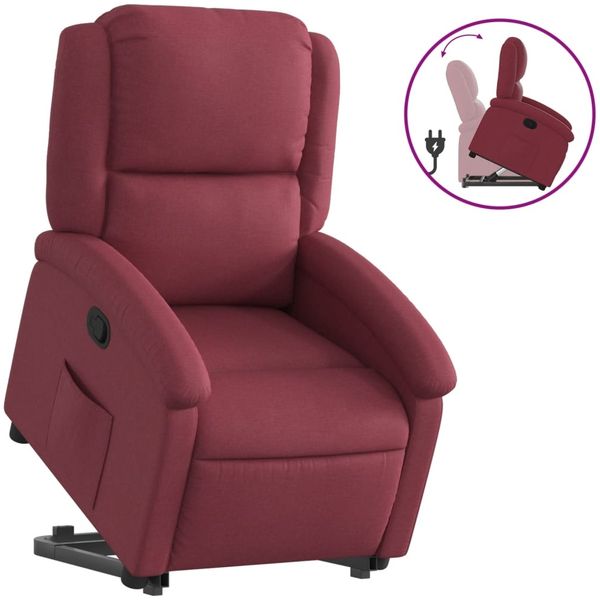 vidaXL Relaxsessel mit Aufstehhilfe Weinrot Stoff 3204167 Bild 2