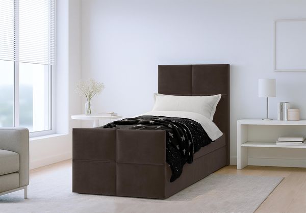 AX LIVING Boxspringbett Braun Aleyna Bett 80 x 200 mit Bettkasten