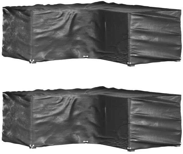 vidaXL Gartenmöbel-Abdeckungen in L-Form 2 Stk. 12 Ösen 185x185x70 cm 3155368