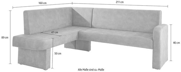 Home affaire Eckbank Umag, 210 x 60 cm