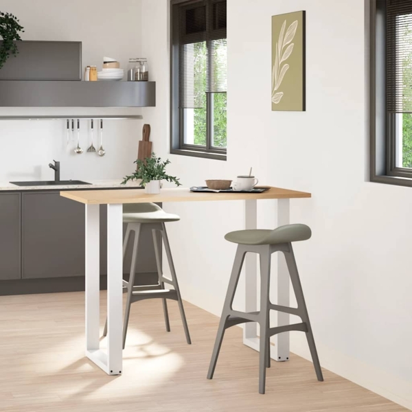 vidaXL Bartischbeine U-Form 2 Stk. Weiß 60x(100-101) cm Stahl 4013237