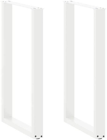 vidaXL Bartischbeine U-Form 2 Stk. Weiß 60x(100-101) cm Stahl 4013237