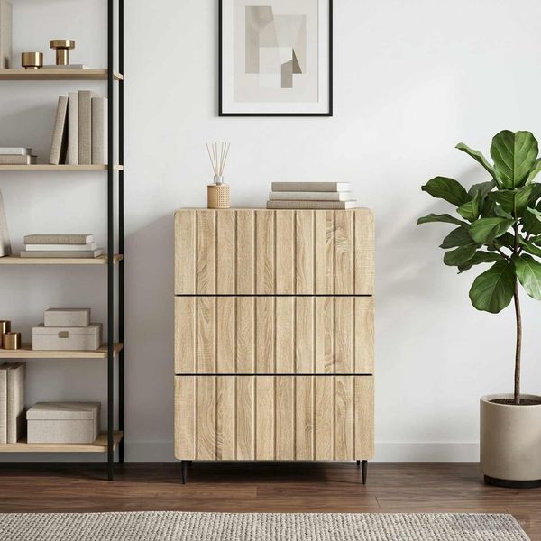 vidaXL Schubladenschrank Sonoma-Eiche 66 x 34,5 x 92 cm Holzwerkstoff 894377
