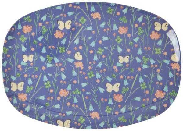 Rice Butterfly Field Print Melamine Teller Groß