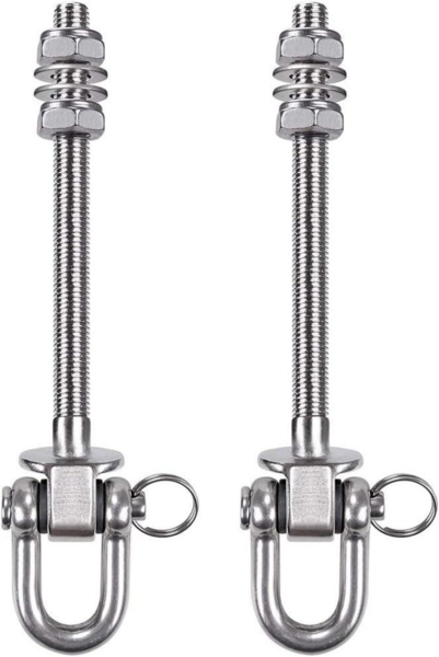 Schaukelhaken aus Edelstahl für Holzbalken und Stahlträger, 2 Stück