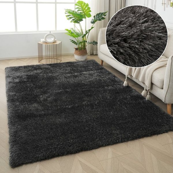 OTTO home Hochflor-Teppich Micro Shaggy, aus weicher Mikrofaser, rechteckig, Höhe: 53 mm, weich, flauschig, Uni-Farben, Wohnzimmer, Schlafzimmer, Kinderzimmer