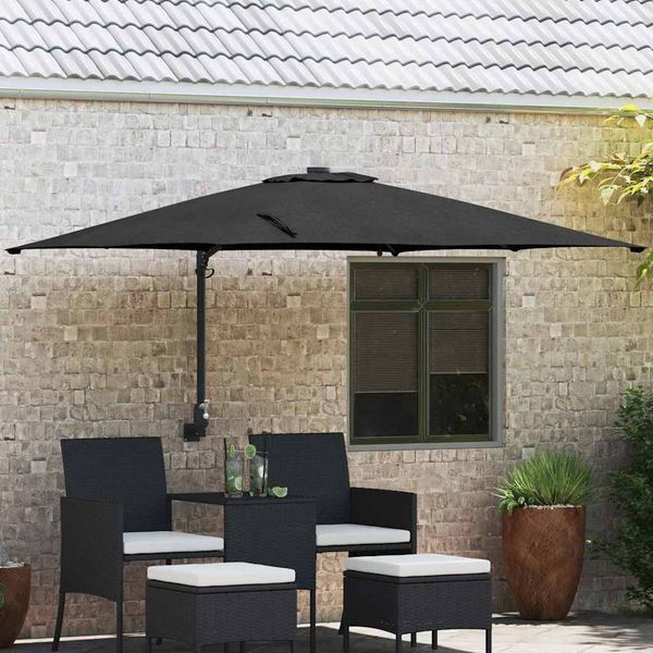 vidaXL Garten-Sonnenschirm Schwarz 248,5 x 247,5 x 160 cm 42003257