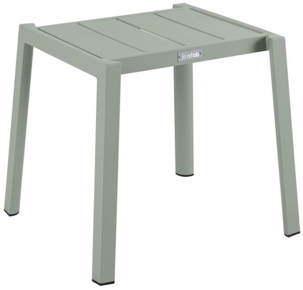 Gartenbeistelltisch Delia von Brafab aus Aluminium, modern, hellgrün, stapelbar, rechteckig