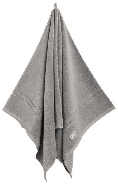 GANT Duschtuch - Premium Towel, Frottee, Bio-Baumwolle, Logo, uni Grau 70x140cm